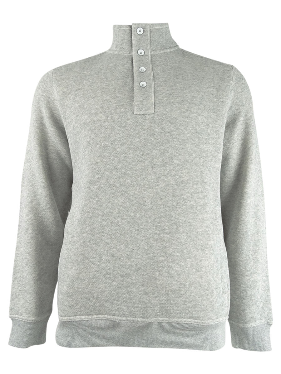 Men's Via Norte Half Button Pullover (S, Grey Heather)